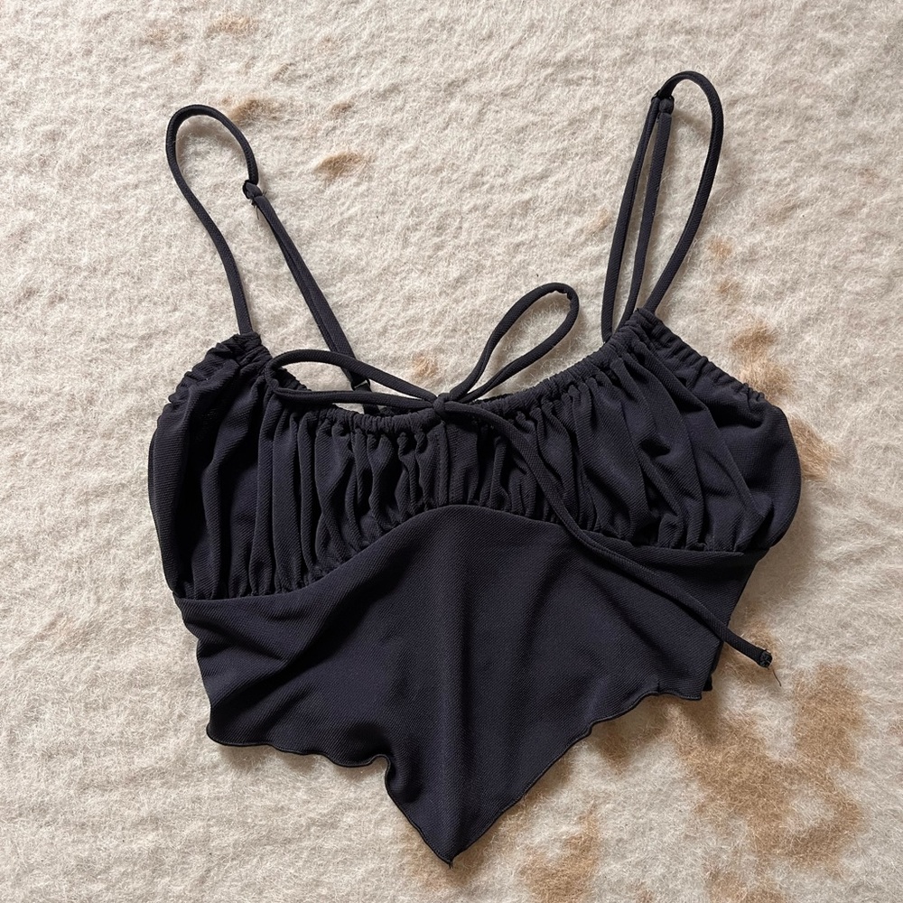 Urban Outfitters Black Cropped Banana Tank Top